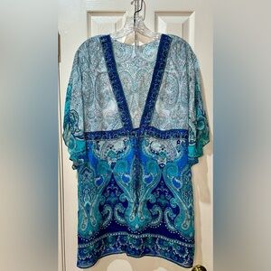 Gottex Silk V-Neck Beach Cover Up Size S